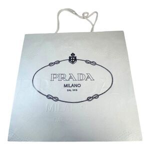 Prada Milano DAL 1913 White Shopping Bag 16X15 Luxury Tote Gift Bag Authentic